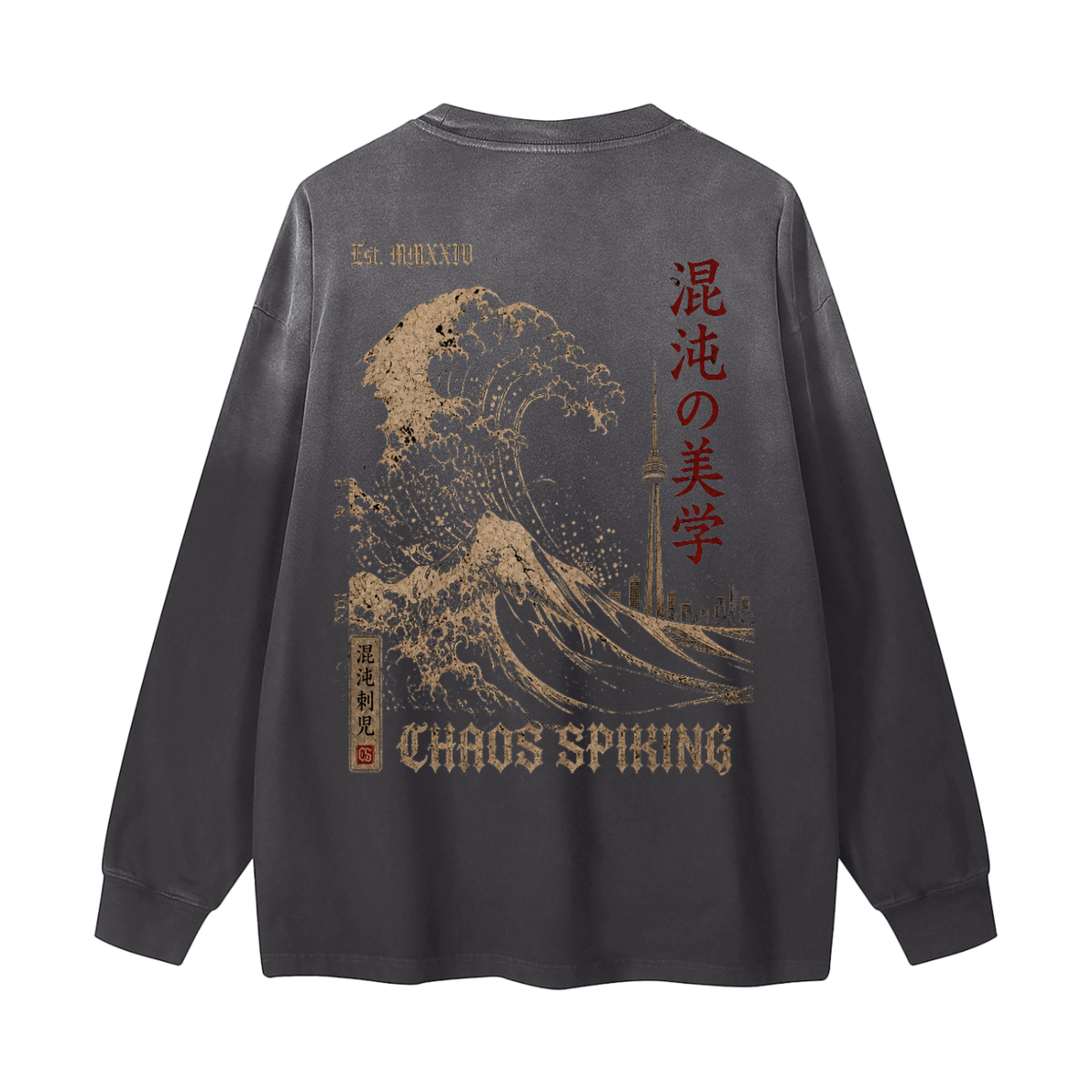 CS001-CORE, Gradient Washed Long Sleeve T-Shirt
