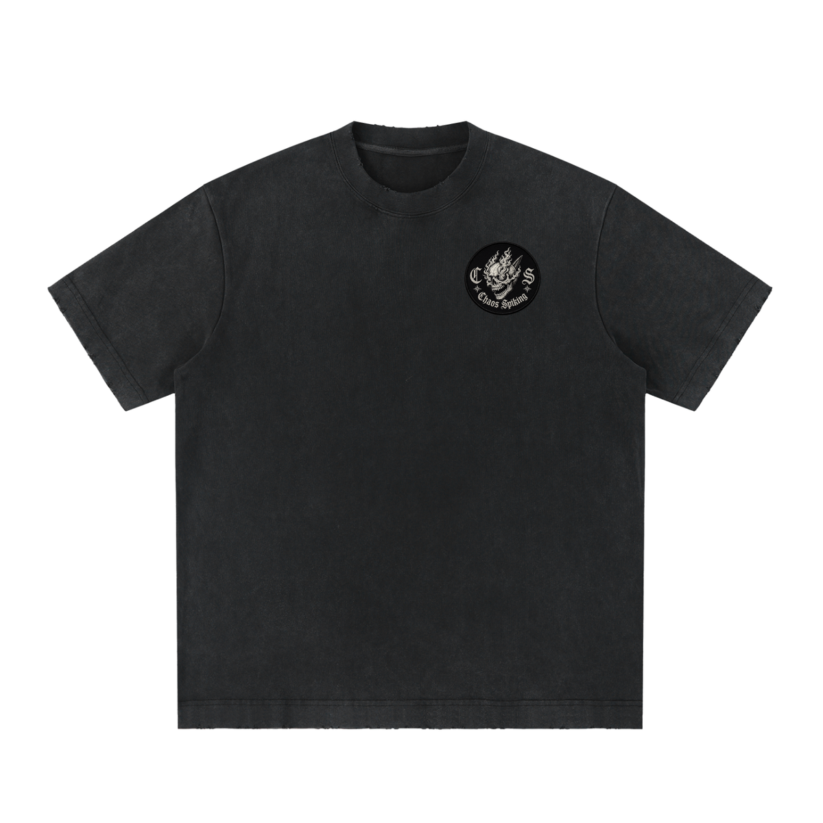 CS001-Japanese Wave - DRIP -  Heavyweight Vintage Washed Frayed T-Shirt