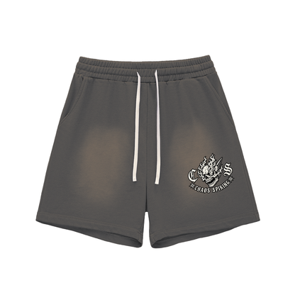 CS001-CORE, Sun Fade Raw Edge Cotton Shorts