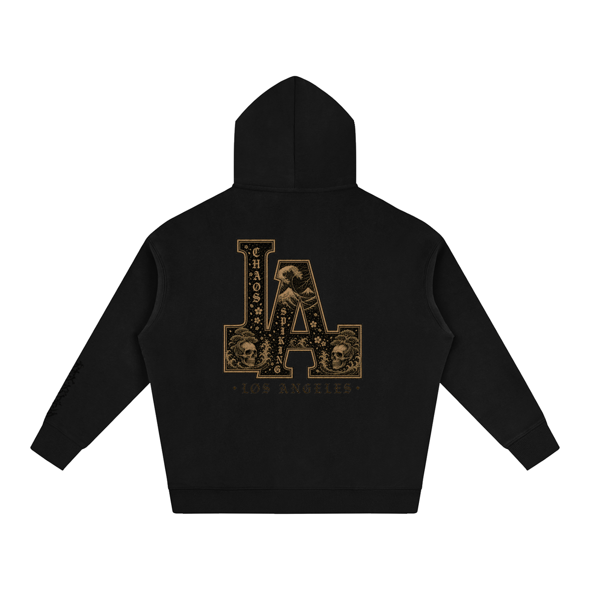 CS001JAPANESEWAVE-LA-Oversize Fleeced Hoodie