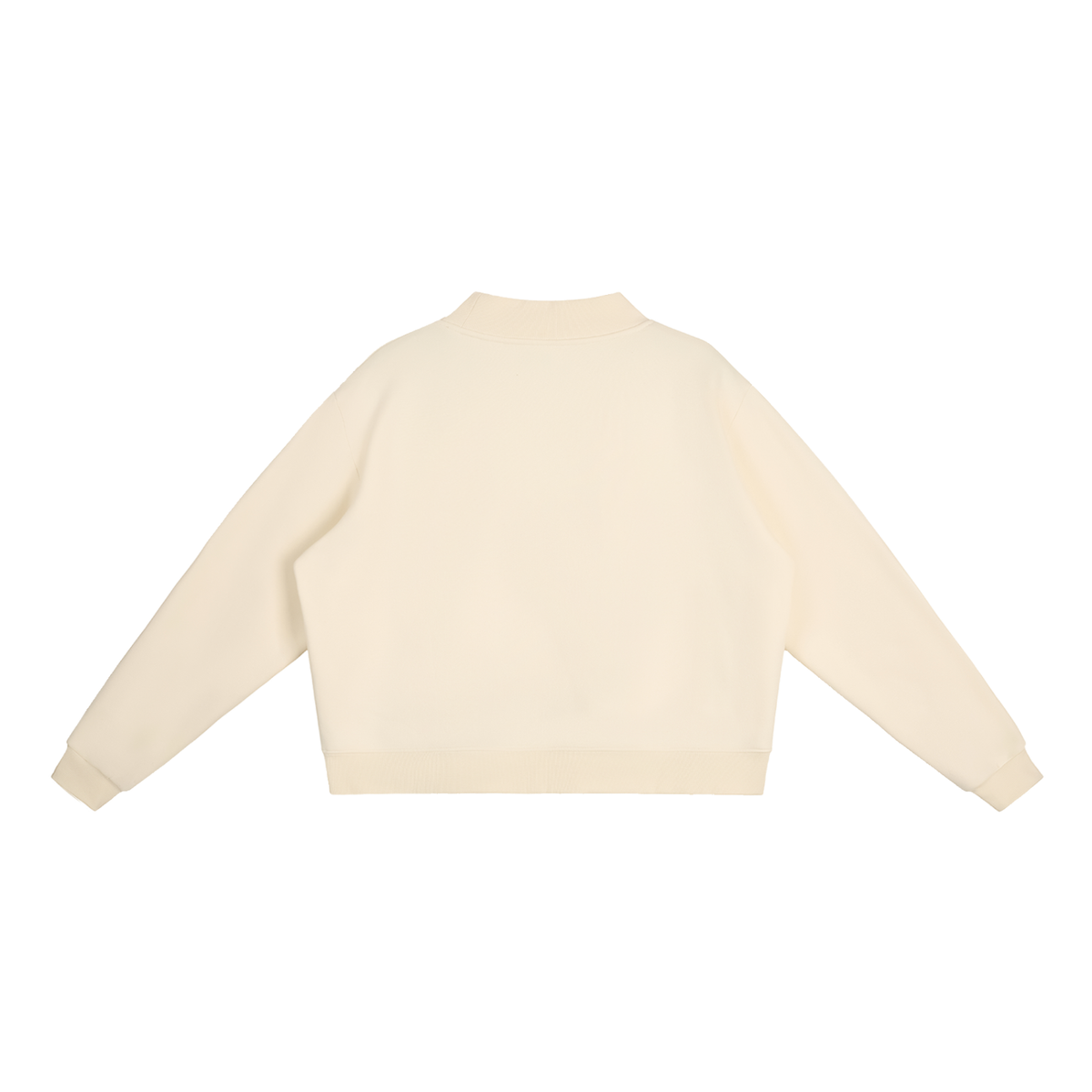 CS001JAPANESEWAVE-TØKYØ-Essential Fleece Mock-Neck Crew Sweatshirt