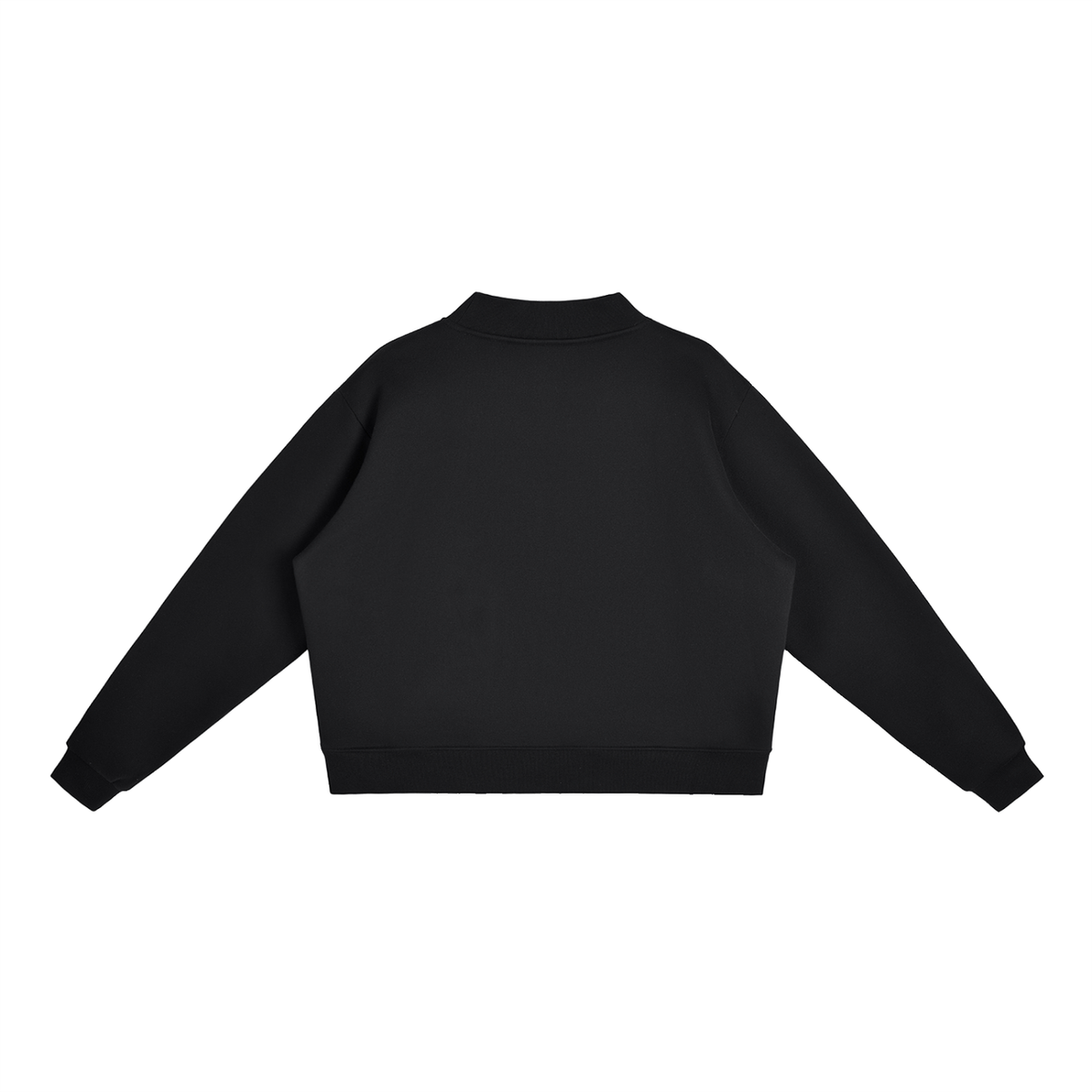 CS001JAPANESEWAVE-TØKYØ-Essential Fleece Mock-Neck Crew Sweatshirt