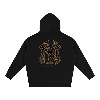 CS001JAPANESEWAVE-NY-Oversize Fleeced Hoodie