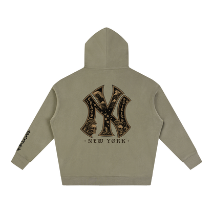 CS001JAPANESEWAVE-NY-Oversize Fleeced Hoodie