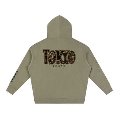 CS001JAPANESEWAVE-TOKYO-Oversize Fleeced Hoodie