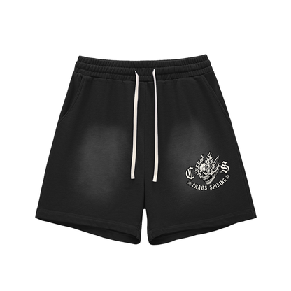 CS001-CORE, Sun Fade Raw Edge Cotton Shorts