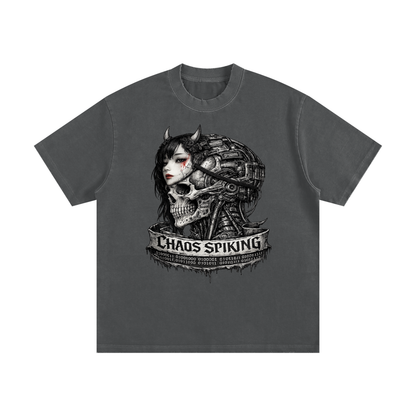 CS001-CORE, Heavyweight Vintage Washed Frayed T-Shirt