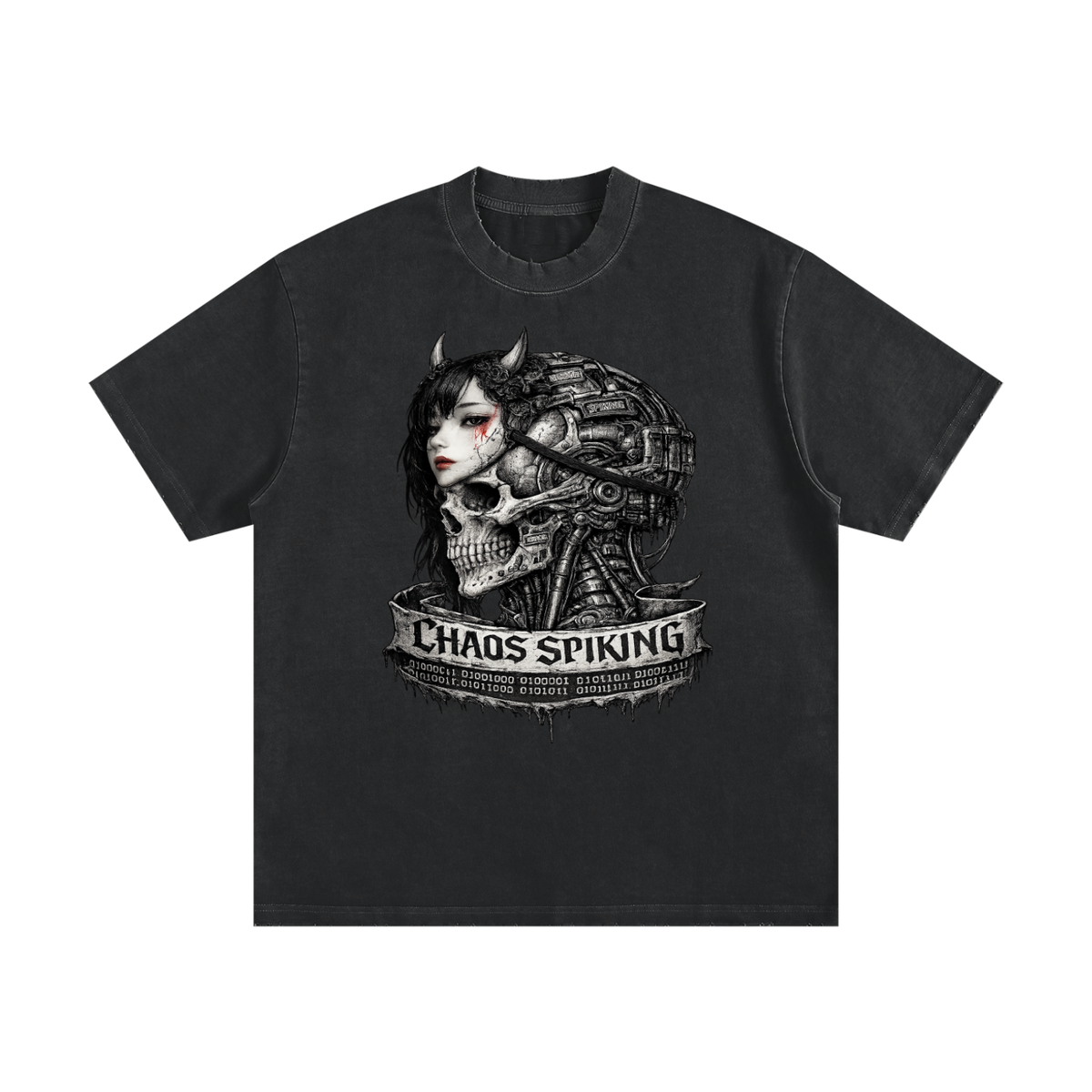 CS001-CORE, Heavyweight Vintage Washed Frayed T-Shirt