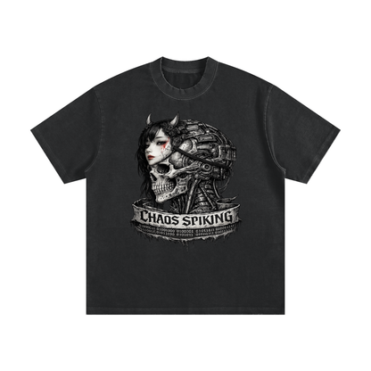 CS001-CORE, Heavyweight Vintage Washed Frayed T-Shirt