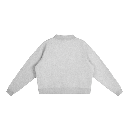 CS001JAPANESEWAVE-LA-Essential Fleece Mock-Neck Crew Sweatshirt