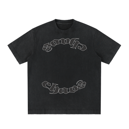 CS001-CORE, IRONCHAOS Heavyweight vintage washed frayed t-shirt