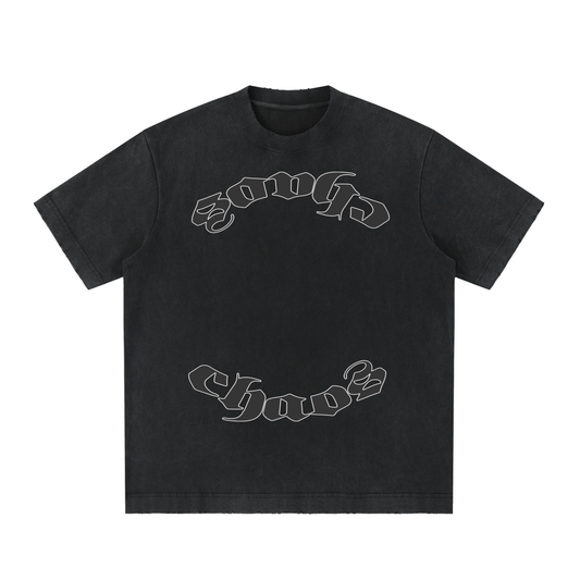 CS001-CORE, IRONCHAOS Heavyweight vintage washed frayed t-shirt