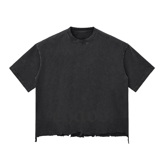 CS001-JAPANESEWAVE, Snow Wash Raw-Hem Boxy T-shirt